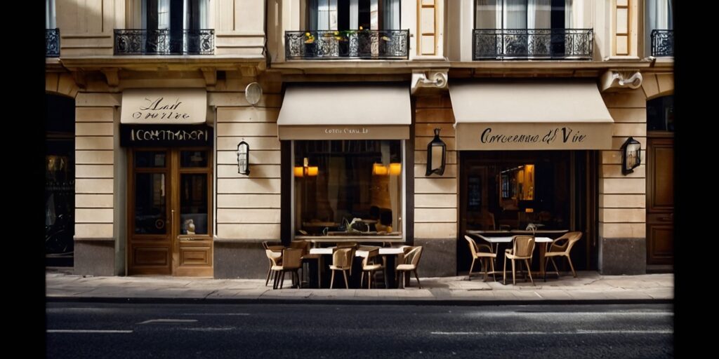 Une image d'un freelance comptable travaillant sur son ordinateur portable dans un café, avec une ambiance conviviale et des personnes autour de lui.